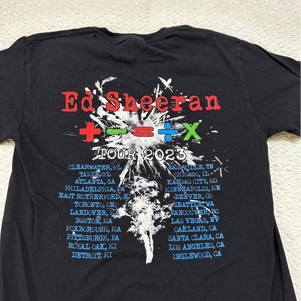 Ed Sheeran Mathematics 2023 Tour Band Tee Gildan Tour Dates Unisex Medium - Picture 6 of 7